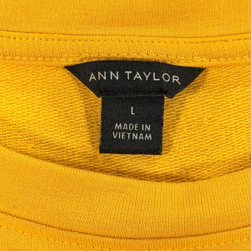 Ann Taylor Sweatshirt Womens L Yellow Ruffle Trim French Terry 547431 - Picture 5 of 9